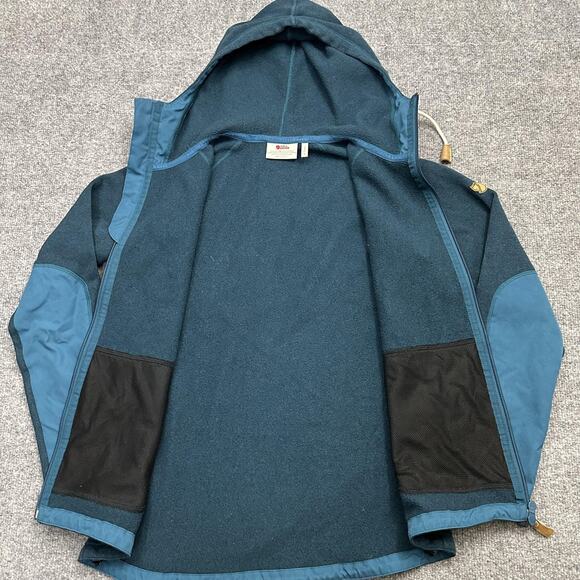 Fjallraven Ovik Fleece Hoodie Womens Small Blue Full Zip Outdoor Jacket - Picture 5 of 12